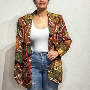 Howard Wolf Green Paisley Vintage Blazer Sz 12